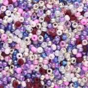 Preciosa Seed Beads 11/0 2 mm - Silver, Lilac, and Pink Assortment - 20 g