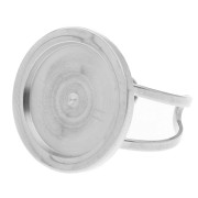 Adjustable ring for 15 mm cabochon - Size 46 to 56 - 316L stainless steel x1