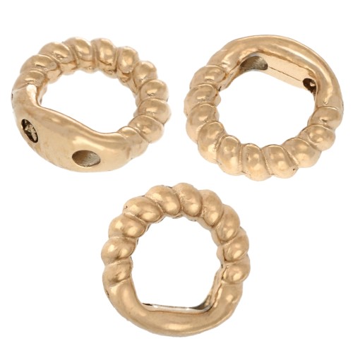 5 mm twisted protection rings for 0.7 mm wire - 316L gold-plated stainless steel x4