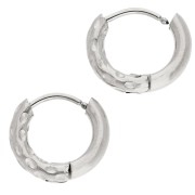 Reversible hammered round hoop 13 mm - Wire 2.5 mm - Stainless steel 316L and 201 x2