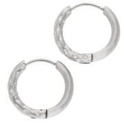 None - Reversible hammered round hoop 17 mm - Wire 2.5 mm - Stainless steel 316L and 201 x2 Reversible hammered round hoop 17 mm - Wire 2.5 mm - Stainless steel 316L and 201 x2