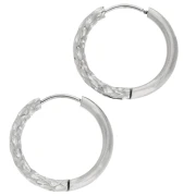 Reversible hammered round hoop 21 mm - Wire 2.5 mm - Stainless steel 316L and 201 x2
