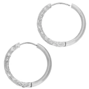 Reversible hammered round hoop 23 mm - Wire 2.5 mm - Stainless steel 316L and 201 x2