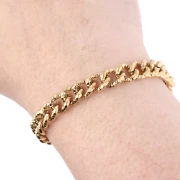 Textured Curb Chain 8 mm - Stainless Steel 304 Gold x50cm