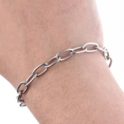 Forçat oval link chain 6.3 mm - Stainless steel 316L x50cm