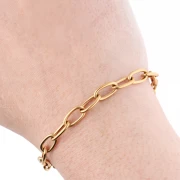 Forçat oval link chain 6.3 mm - Stainless steel 316L Gold x50cm