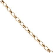 Fancy 7.6 mm link chain - 304 stainless steel, gold-plated x50cm