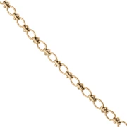 Fancy 7.6 mm link chain - 304 stainless steel, gold-plated x50cm