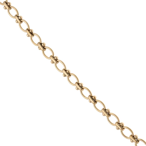 Fancy 7.6 mm link chain - 304 stainless steel, gold-plated x50cm