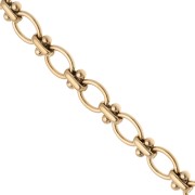 Fancy 7.6 mm link chain - 304 stainless steel, gold-plated x50cm