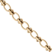 Fancy 7.6 mm link chain - 304 stainless steel, gold-plated x50cm