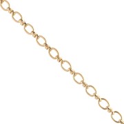Fancy 7 mm mesh chain - 304 stainless steel, gold-plated x50cm