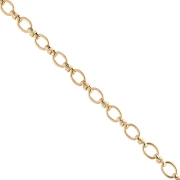 Fancy 7 mm mesh chain - 304 stainless steel, gold-plated x50cm