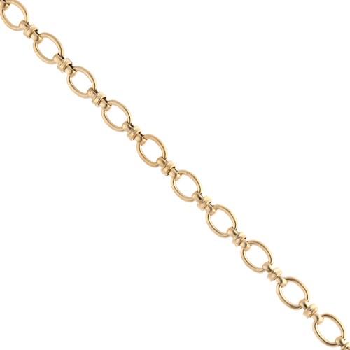 Fancy 7 mm mesh chain - 304 stainless steel, gold-plated x50cm