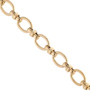 Fancy 7 mm mesh chain - 304 stainless steel, gold-plated x50cm