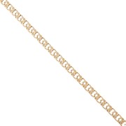 Fancy 5.5 mm mesh chain - 304 stainless steel, gold-plated x50cm