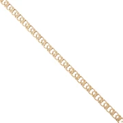 Fancy 5.5 mm mesh chain - 304 stainless steel, gold-plated x50cm