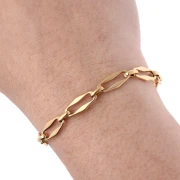 Fancy mesh chain 7 mm - 304 stainless steel gold x50cm