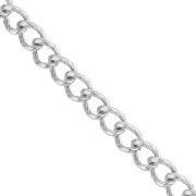 6 mm ribbed Rombo mesh chain - 316L stainless steel x1m