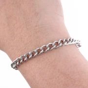 6 mm ribbed Rombo mesh chain - 316L stainless steel x1m