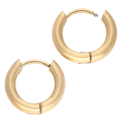 13 mm round escutcheons - 2.5 mm wire - 316L gold-plated stainless steel x2