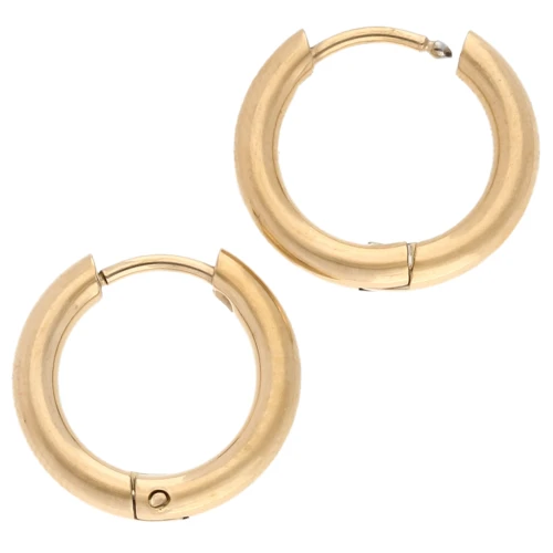 Round hoop 15 mm - Wire 2.5 mm - Stainless steel 316L Gold x2