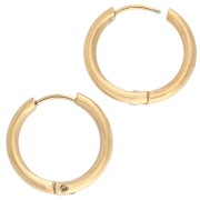 19 mm round escutcheons - 2.5 mm wire - 316L gold-plated stainless steel x2