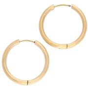 Round hoop earrings 23 mm - Wire 2.5 mm - Stainless steel 316L Gold x2
