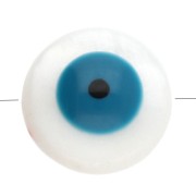 10 mm round mother-of-pearl bead with eye pattern - Duck Blue x1|raw }}