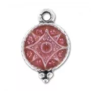 Charm Enamelled Rose with spangles  9mm x1