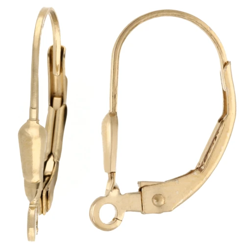16 mm Dormeuses with open ring - drop pattern - Gold filled (laminated gold) x2
