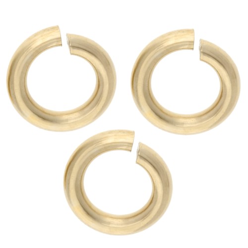 Open rings 5x1 mm - European manufacturing - Gold filled (laminated gold) x10