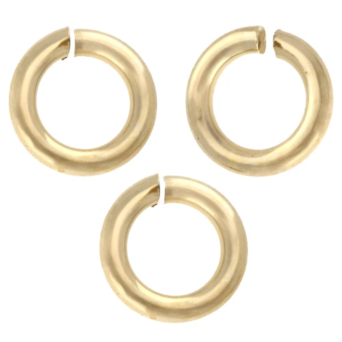Open rings 6.5x1.3 mm - European manufacturing - Gold filled (laminated gold) x10