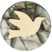 Glue-on bird element 11x14 mm - Gold filled (laminated gold) x1