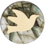 Glue-on bird element 11x14 mm - Gold filled (laminated gold) x1