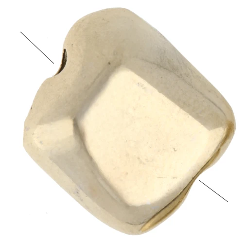 Irregular nugget bead 11x10 mm - Gold-plated x1