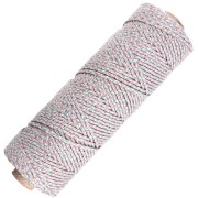 2.5 mm braided cotton cord - made in France - Multi Bleu - Doré rose x100m