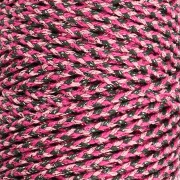 3 mm braided cotton cord - made in France - Multi rose - Grey x100m