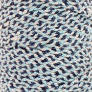3 mm braided cotton cord - made in France - Dark blue - Light blue x100m