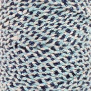 3 mm braided cotton cord - made in France - Dark blue - Light blue x100m