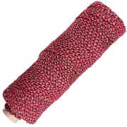 2.5 mm braided cotton cord - made in France - Red - Green - Gold x100m