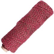 2.5 mm braided cotton cord - made in France - Red - Green - Gold x100m