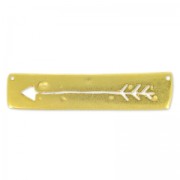 Arrow spacer 2 holes 40x8,5mm Satin gold tone x1|raw }}