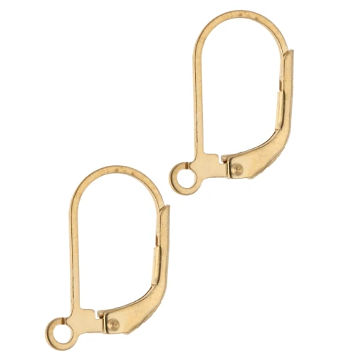 Dormeuses 16 mm open ring - Made in Europe - 925 Sterling Silver Gilded with Fine Gold x2