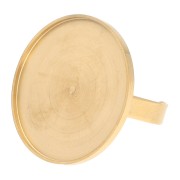 Adjustable thin ring for 25 mm flat bottom cabochon - 304 stainless steel, gold-plated x1