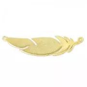 Feather spacer 2 Jumprings 37mm Satin gold tone x1