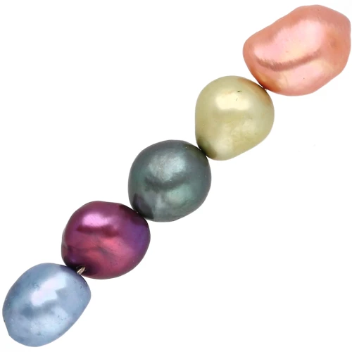 Tinted baroque freshwater pearls 9 mm - Grade AA - Multicolor x6