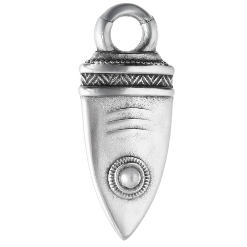 Ethnic dagger pendant 39x17 mm - Aged sterling silver veneer x1