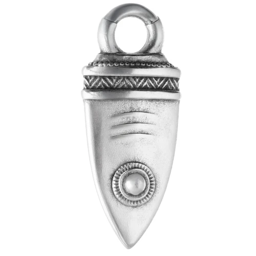 Ethnic dagger pendant 39x17 mm - Aged sterling silver veneer x1