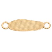 Irregular spacer 33x8.5 mm and epoxy resin - Gold-plated - Pearlescent white